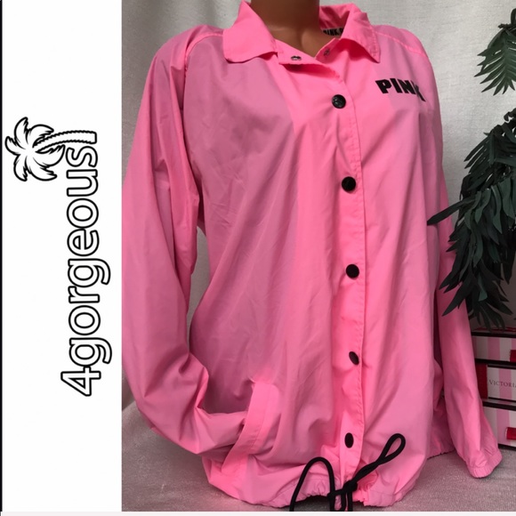 Vs Pink L Coaches Anorak Windbreaker Jacket RARE - Picture 4 of 5